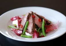Beef, radicchio and green beans salad with chili-lime dressing recipe 