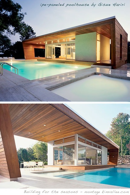 ipe paneled poolhouse - pavilion one by gisue hariri