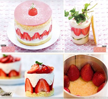 fraisier in 3 styles: classic, reinvented and verrine