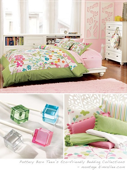 paper collage organic bedding collection at PBteen