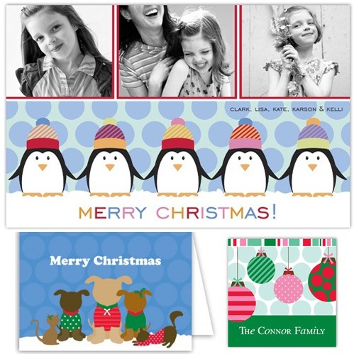 polka dot design christmas cards and stickers