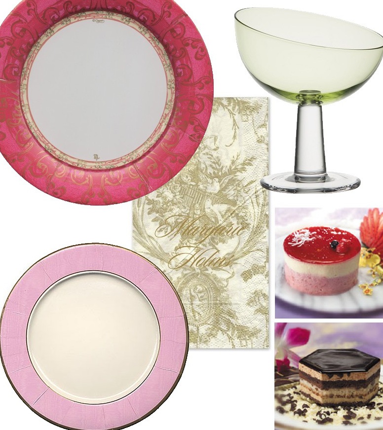 Pink Toile Dinner Paper Plates