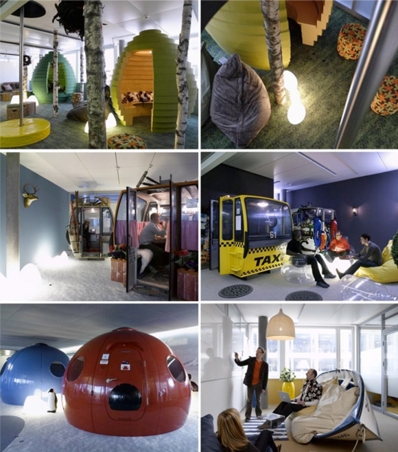 playful meeting rooms at zurich google office