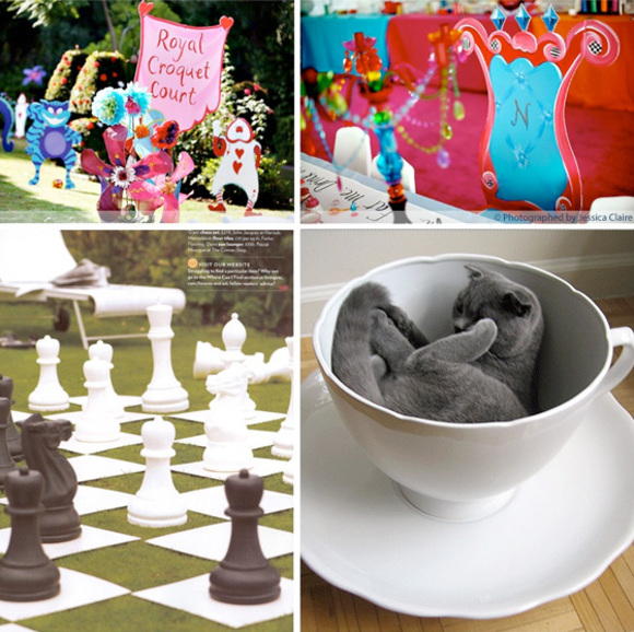 alice in wonderland first birthday party :: giant chess and draughts set :: garden games for kids