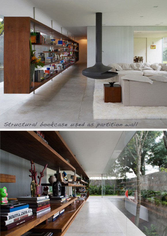 bookcase partition :: isay weinfeld sumare house