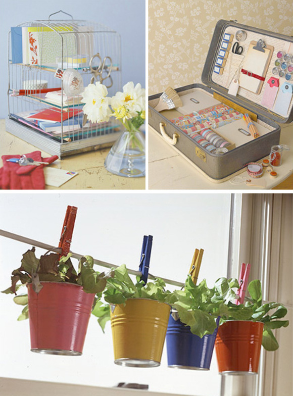 repurpose things for gardening and as storage solutions
