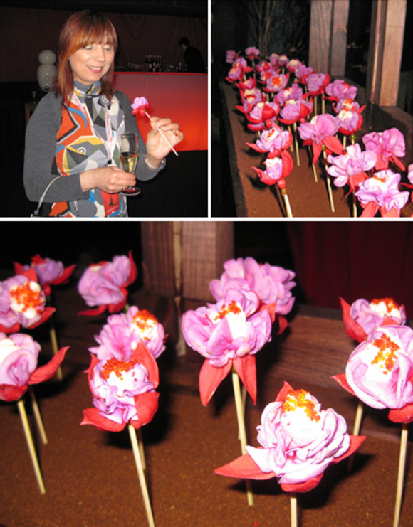 happy mother\'s day! Food fashioned as flower at OVO Tapis rouge event