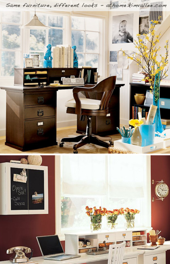 small furniture, two looks :: pottery barn Bedford Rectangular Desk Set