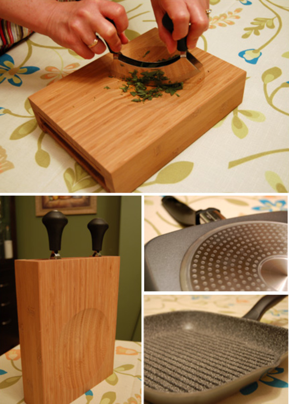 shopping clodine :: cookware and mezzaluna with bamboo cutting boards
