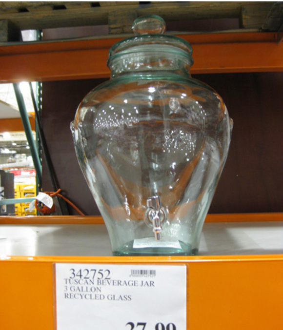 recycled glass tuscan beverage jar at costco
