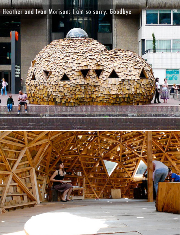 Heather and Ivan Morison I am so sorry. Goodbye double-domed pavilion at Barbican Art Gallery