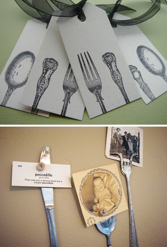 Vintage Silverware Tags and Picture Holders
