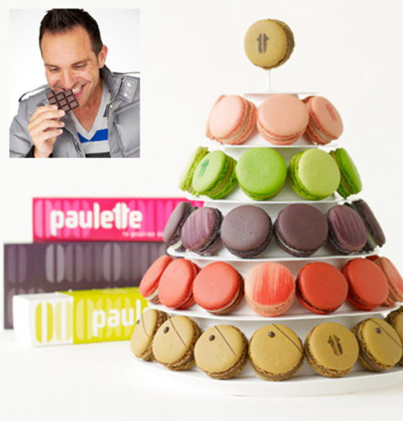 macaron tower at paulette macarons :: French pastry chef christophe michalak