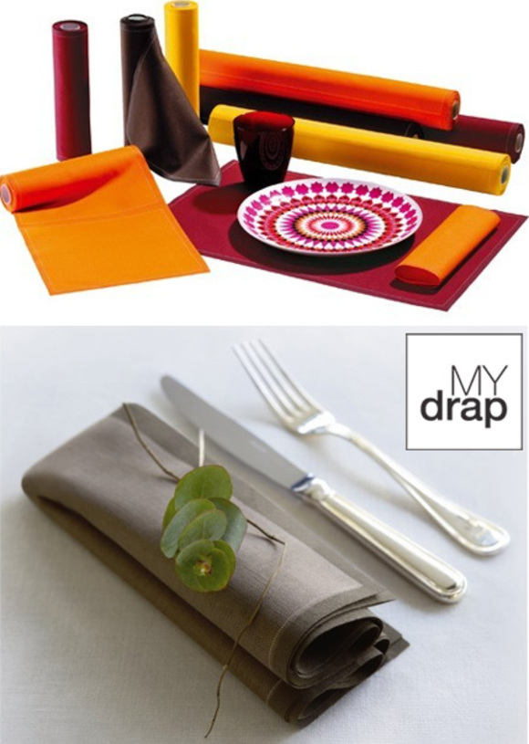mydrap single-use and reusable cloth placemats and napkins