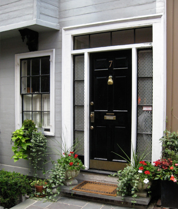 styling a front door :: house in Beacon Hill, Boston