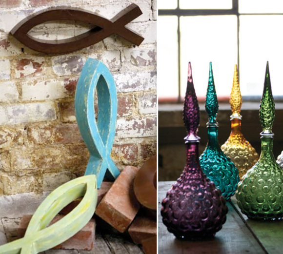 home accessories in soft hues and jewel tones