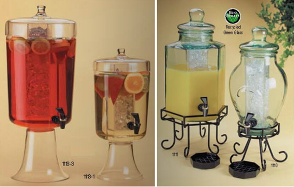 round and recycled glass beverage dispensers by cal-mil