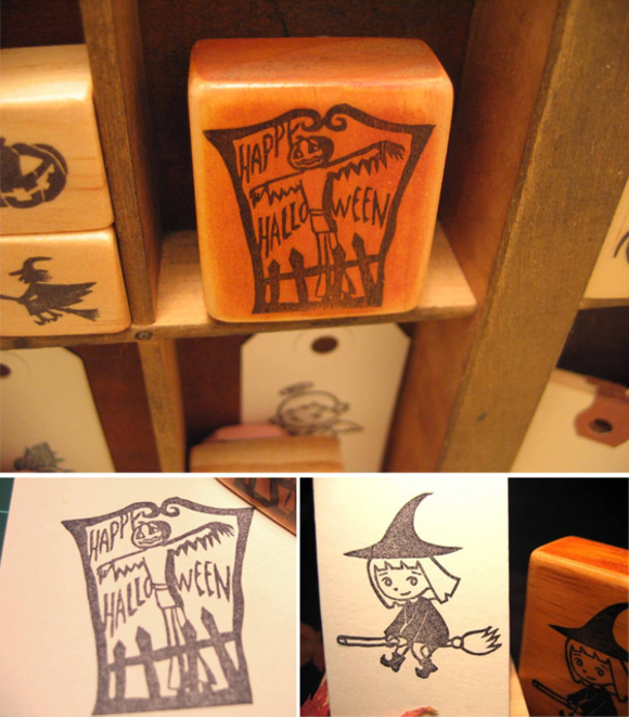 hand-carved ink stamps for halloween by TC witchcraft factory