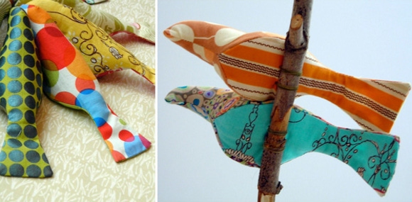 handsewn bird mobile by spool sewing