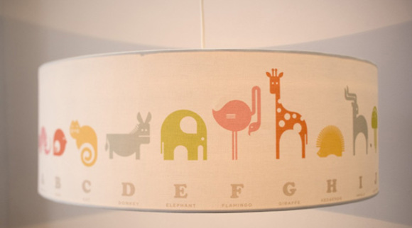 animal alphabet lampshape by lad and lass