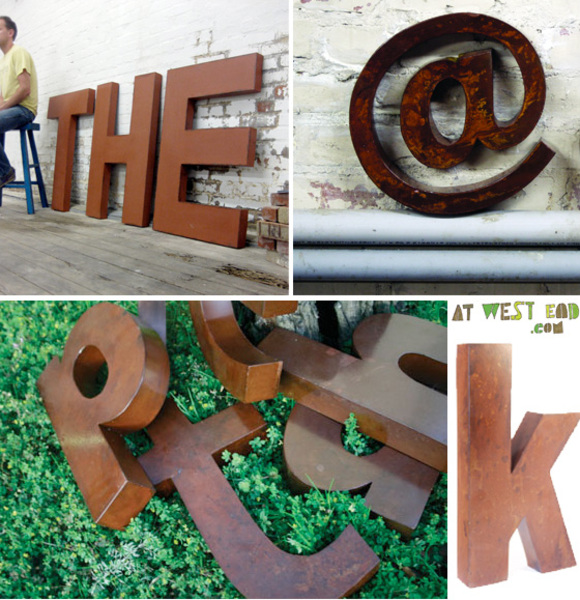 rustic metal letters