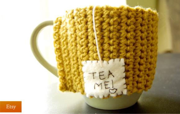 tea me mug cozy by knit storm on etsy