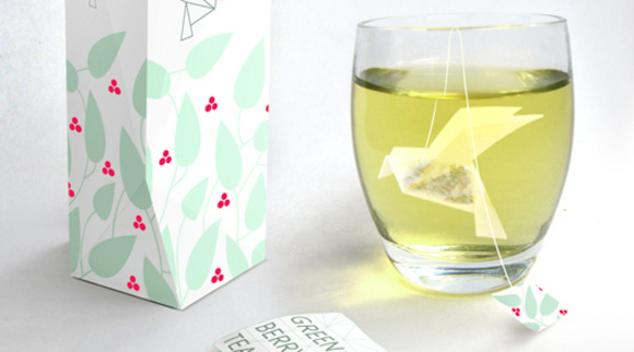 origami tea bag concept by Natalia Ponomareva