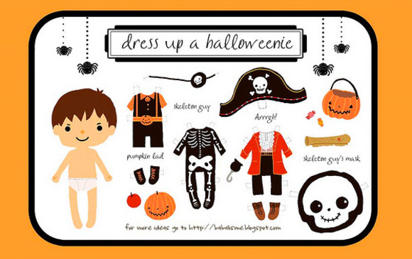 dress up boy halloweenie printable template by babalisme