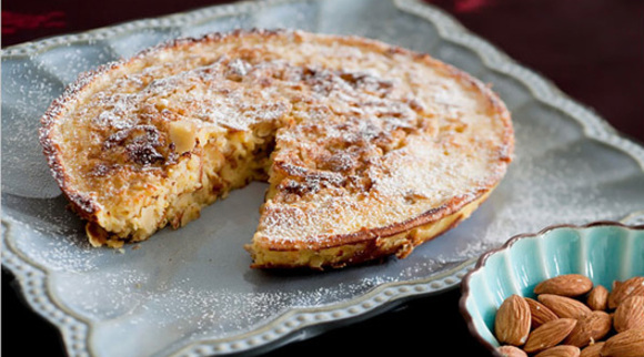 pan-bakes lemon-almond tart by mark bittman photographed by evan sung for ny times