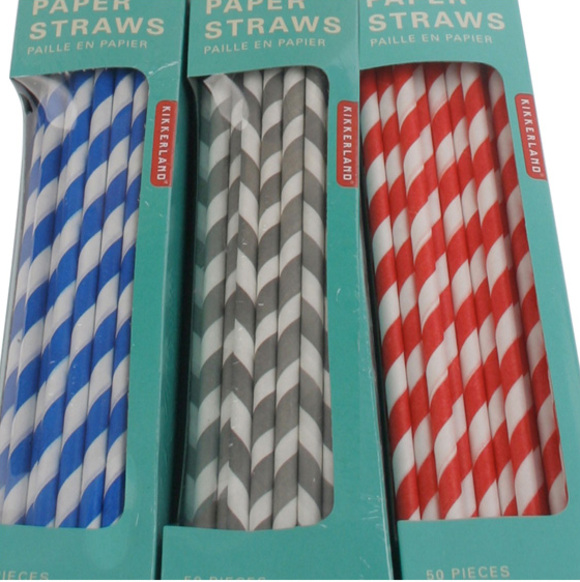 gray paper straws by kikkerland