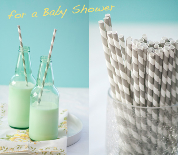 single serving milk bottles with gray paper straws :: photos by hungrygirl