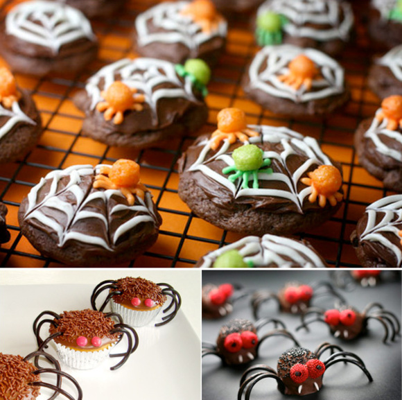 spider cookies brownies cupcakes :: halloween baking recipes