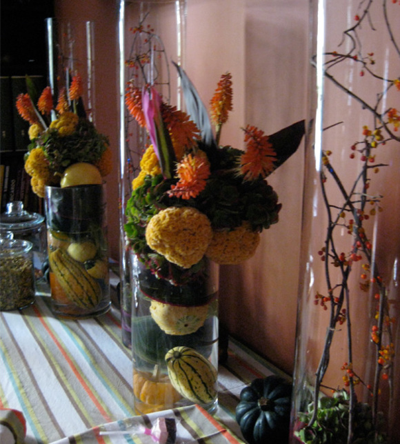 floral arrangements for my dessert table by o.xide design in montreal