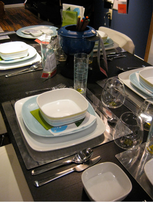 casually modern tabletop for a fondue meal at ikea