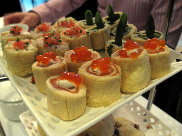 tea sandwiches in rolls at windsor arms hotel