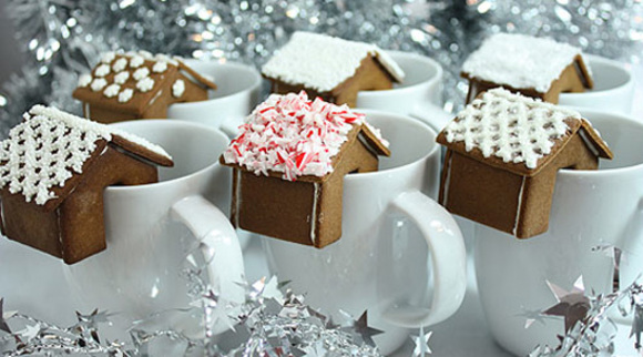 gingerbread house that perches on edge of a mug