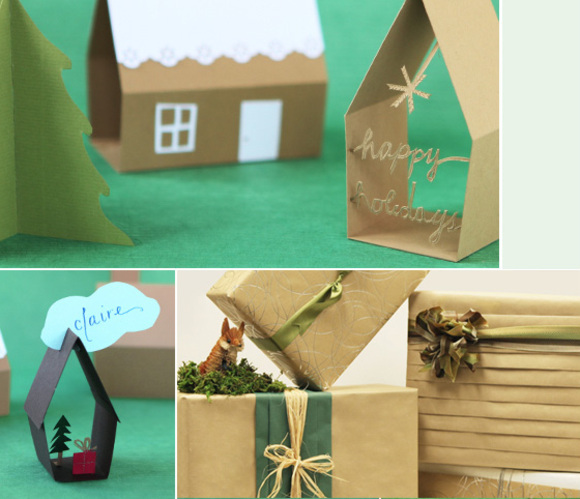 diy gingerbread house place card holders by kate\'s paperie