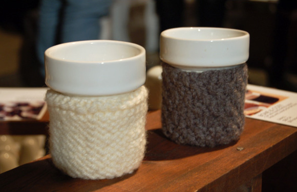 pmo design small bone and knitted cozy cups