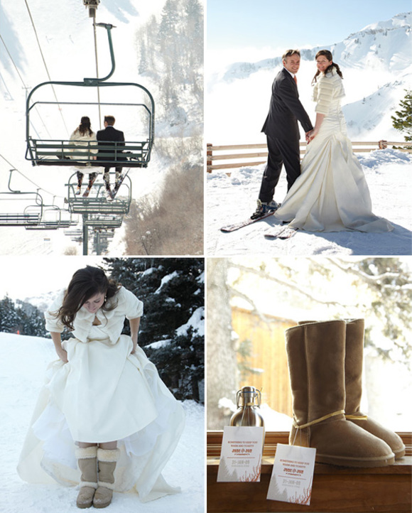 ski resort snowy wedding details