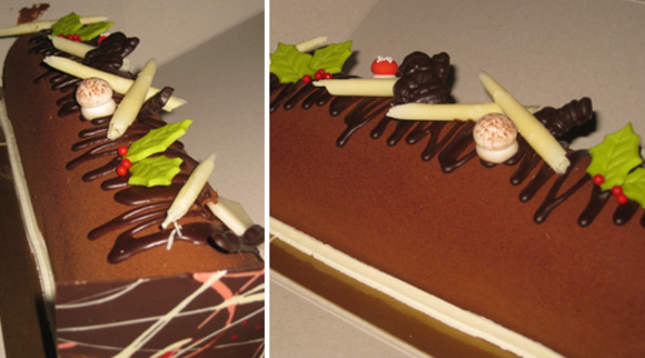 yule log cake :: three chocolate mousse