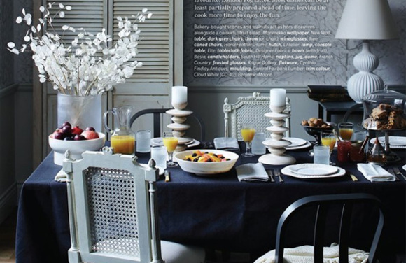 stylish sunday brunch tabletop on canadian house and home January 2010