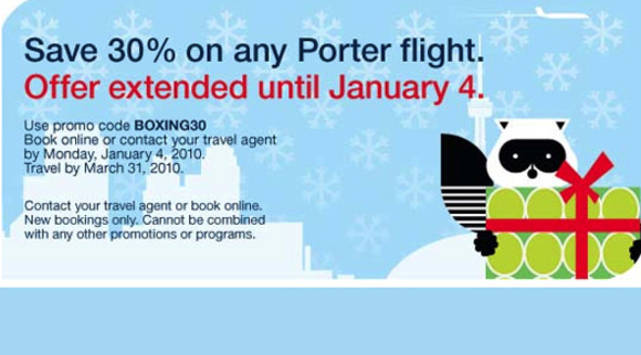 sale alert on porter flights