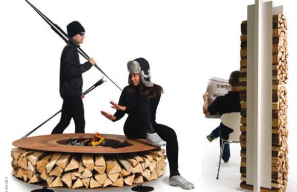 zero fire pit and wood storage tower Albert+ by ak47