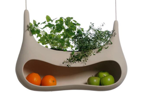 Mans Salomonsen Cocoon fruit storage and herb grower made with clay