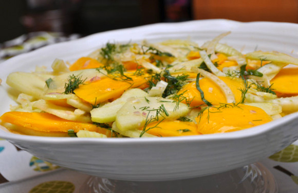 tropical fennel salad with green apple and ginger