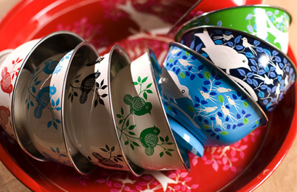 Hand-painted bowls by nkuku available in two patterns lolita and eva