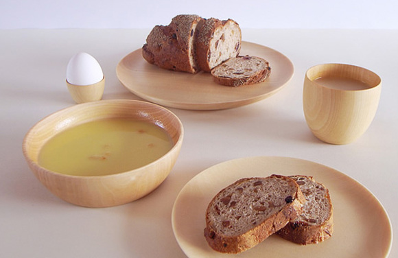 cara plates, bowl, eggcup and cup designed by rina ono and handcrafted by hidetoshi takahashi