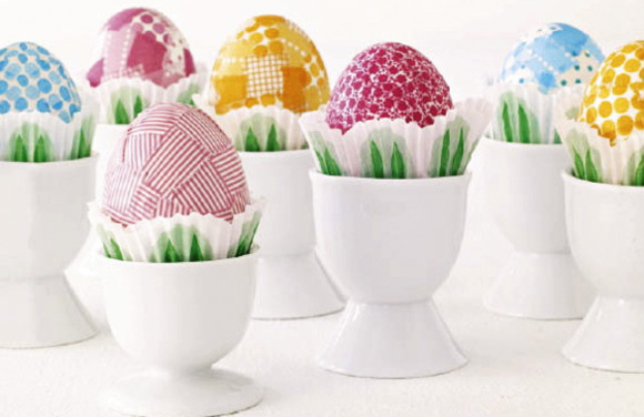 easter eggs decorated with washi tapes by craft stylist suzonne stirling for family circle