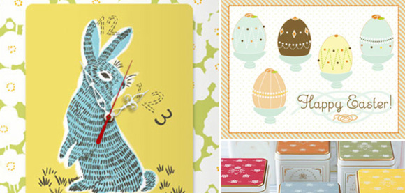 easter mood board in muted pastel colors