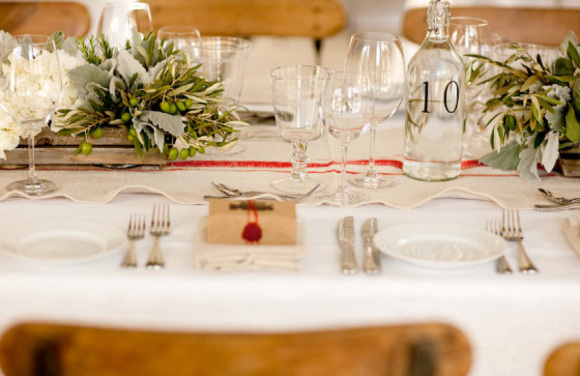 details of a modern rustic tabletop 